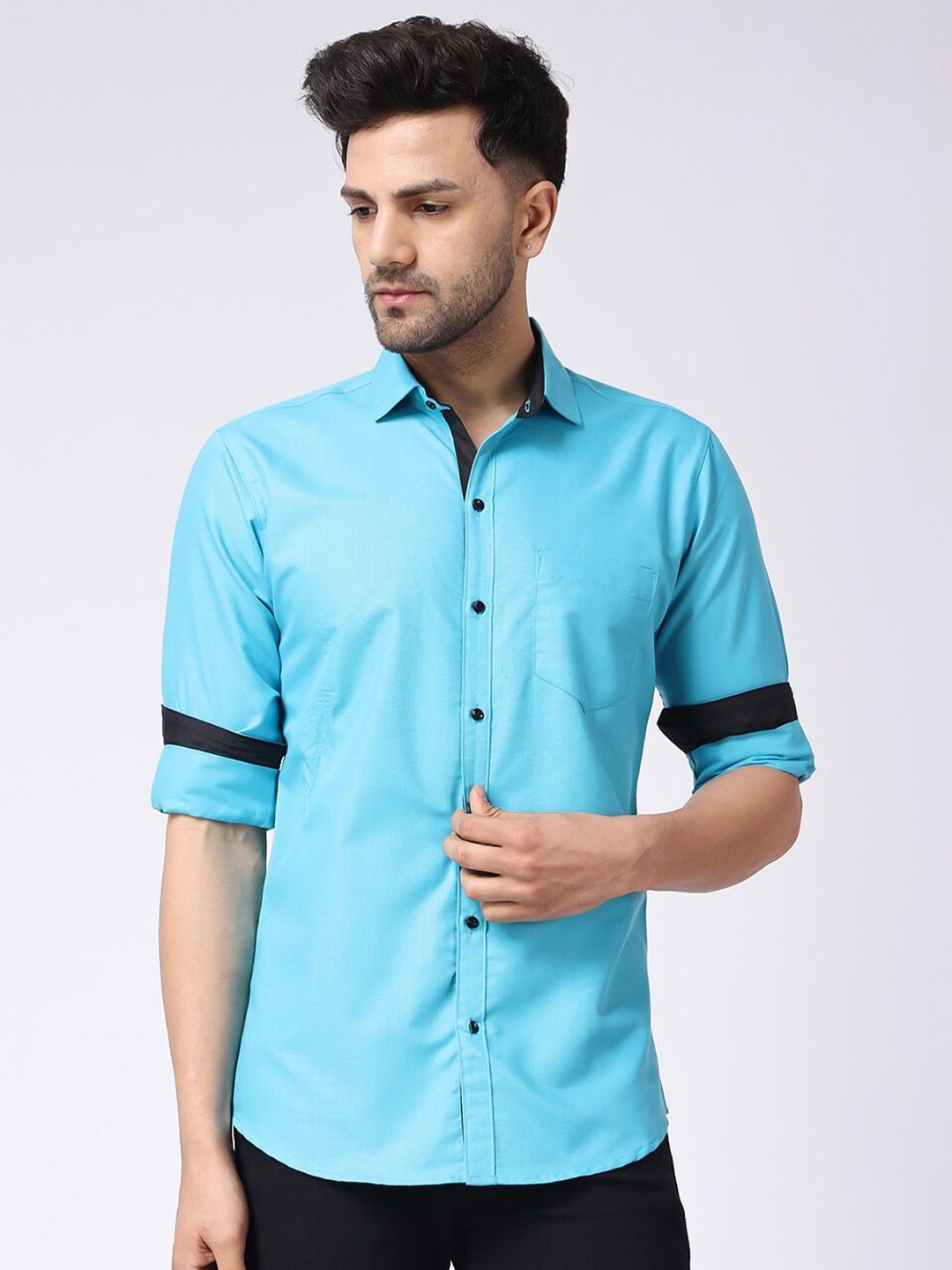 

Voroxy Regular Fit Cotton Casual Shirt, Teal
