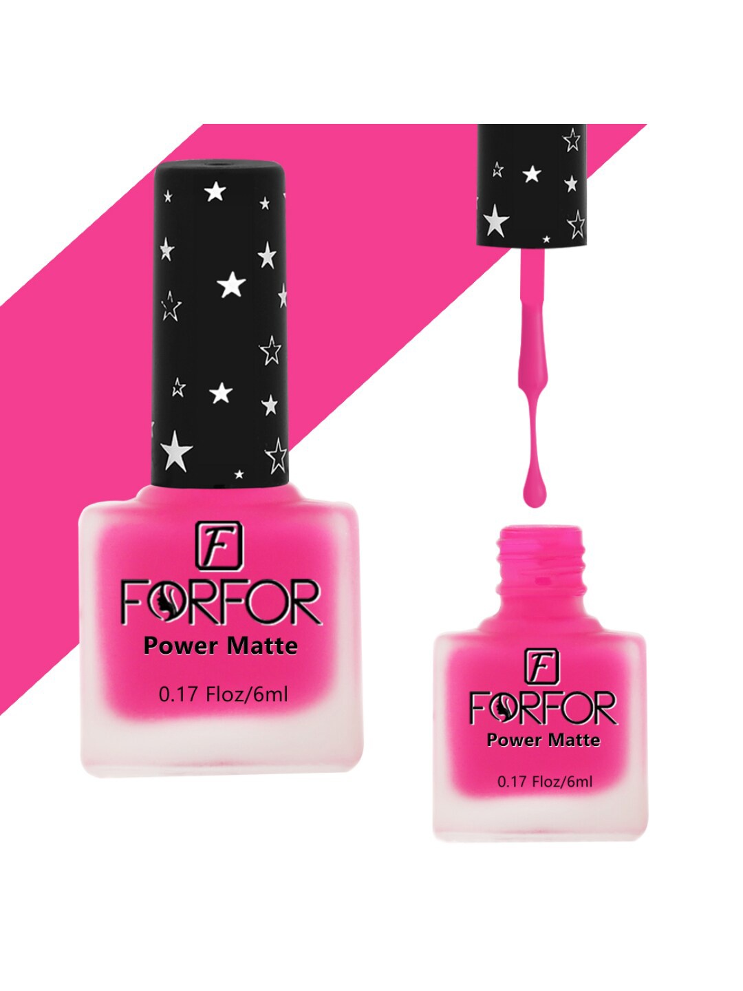 

FORFOR Power Matte Set Of 12 HD Colors Long Lasting Non Toxic Professional Nail Polishes, Pink