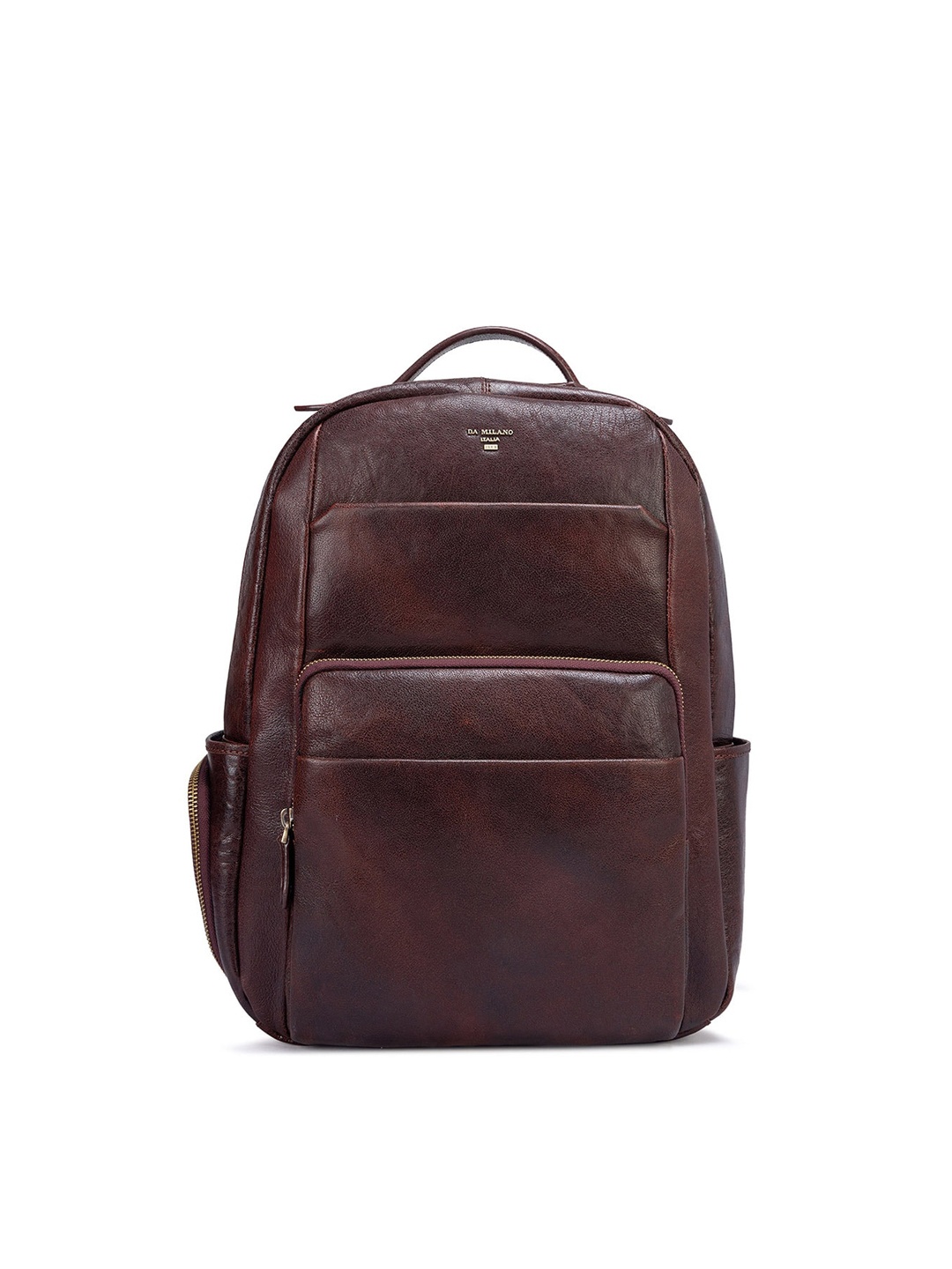 

Da Milano Textured Leather Backpack, Maroon