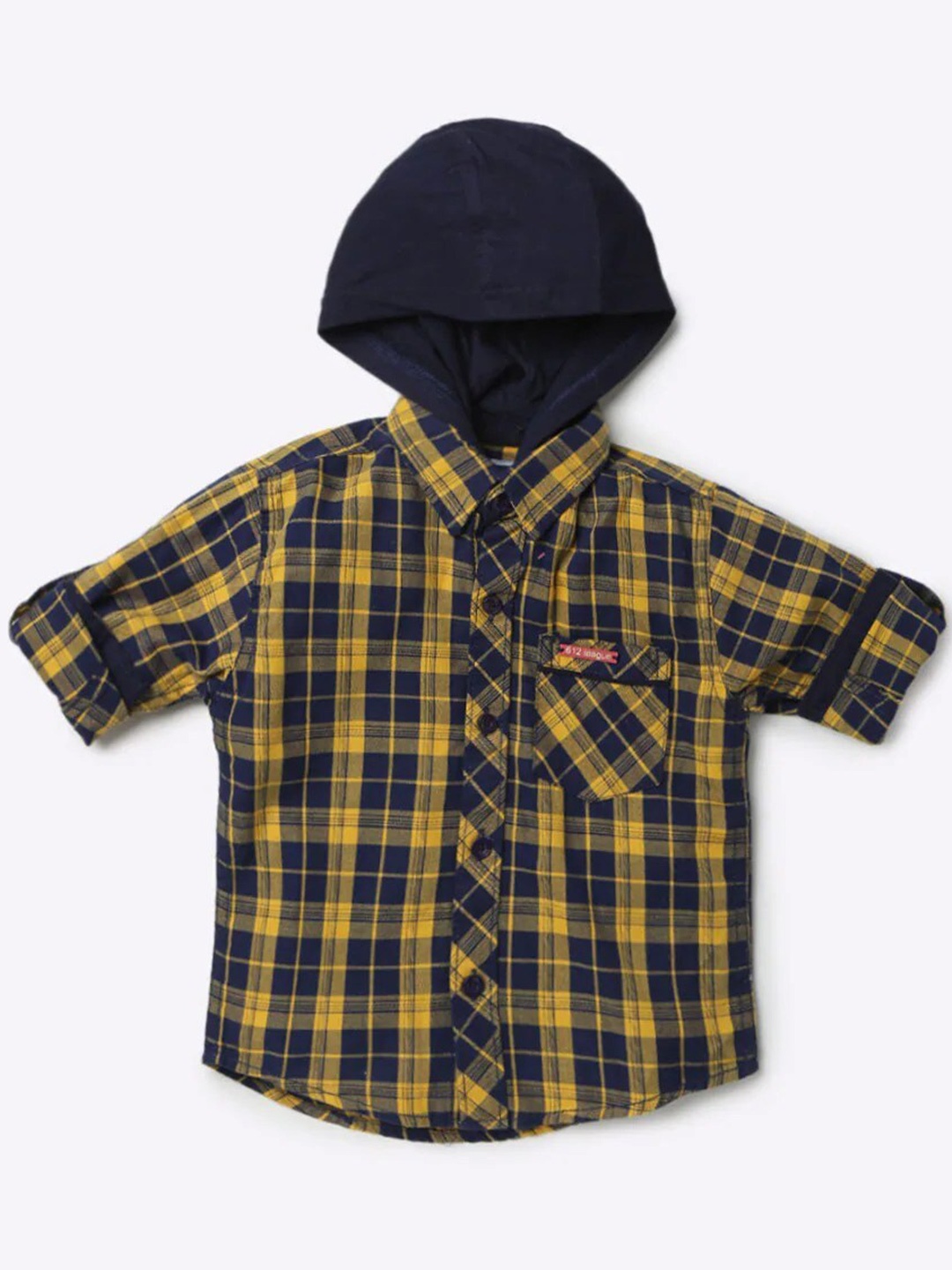 

612League Boys Classic Tartan Checked Cotton Casual Shirt, Yellow