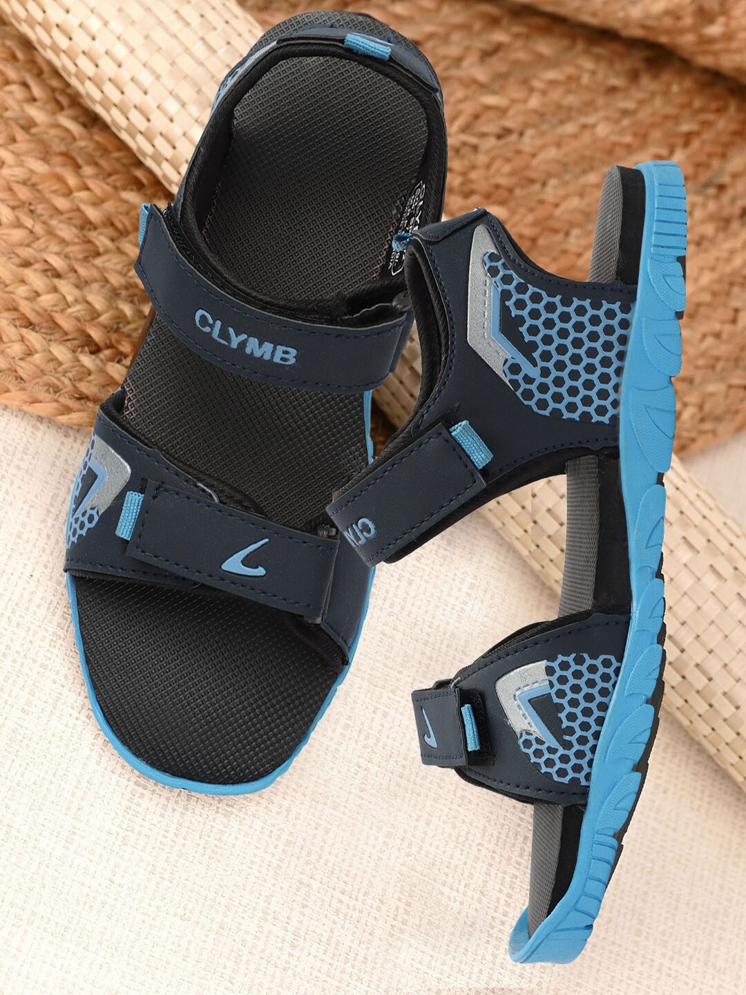 

CLYMB Men Velcro Sports Sandals, Blue
