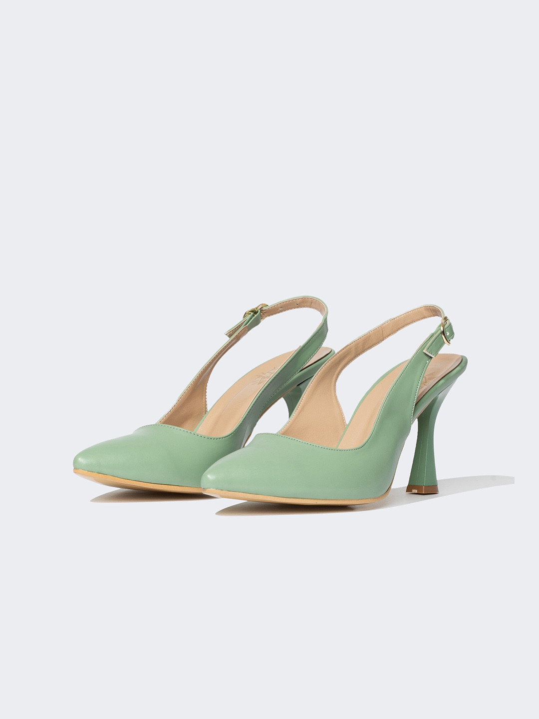 

DeFacto Pointed Toe Slim Mules With Backstrap, Sea green