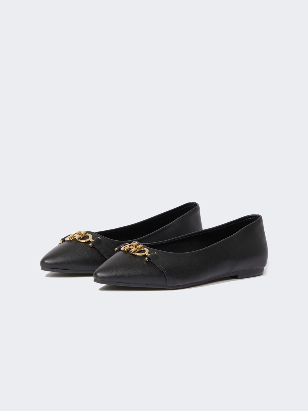 

DeFacto Women Pointed Toe Embellished Ballerinas, Black