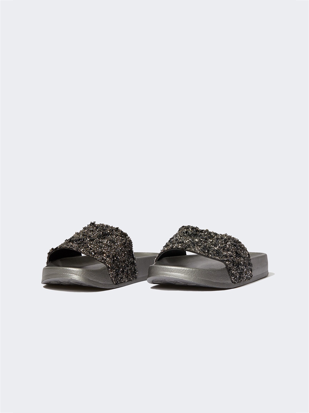 

DeFacto Women Embellished Open Toe Flats, Black