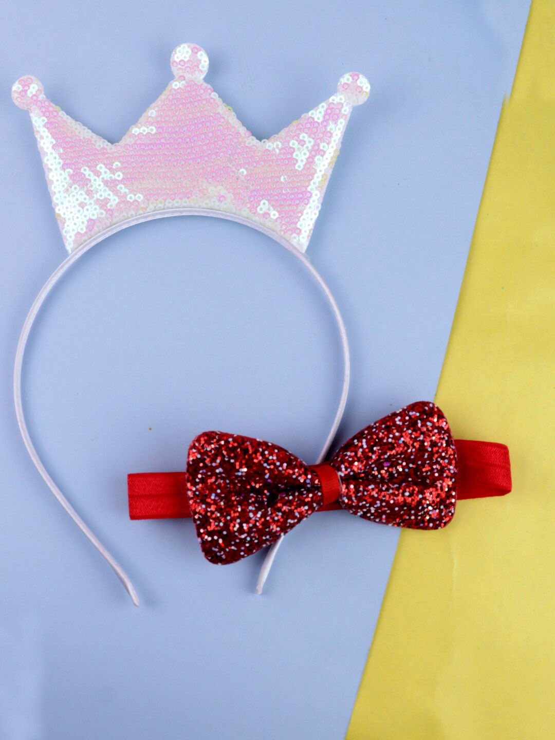 

VAGHBHATT Girls Set Of 2 Embellished Hair Accessory Set, Red