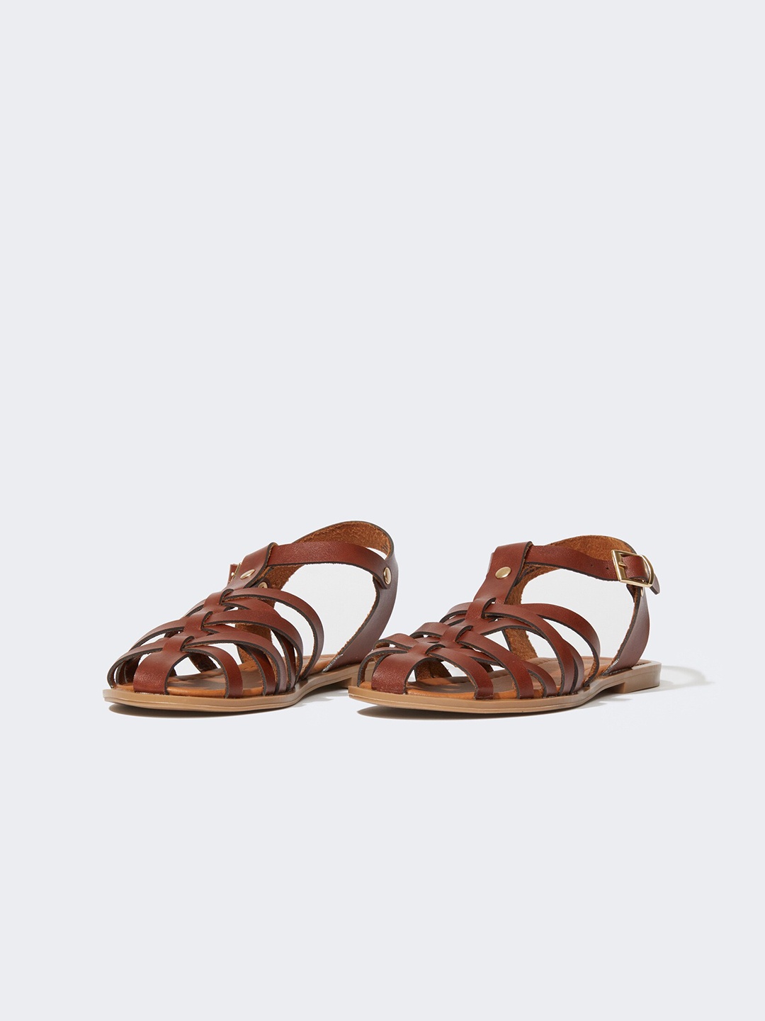 

DeFacto Women Open Toe Gladiators With Buckles, Brown