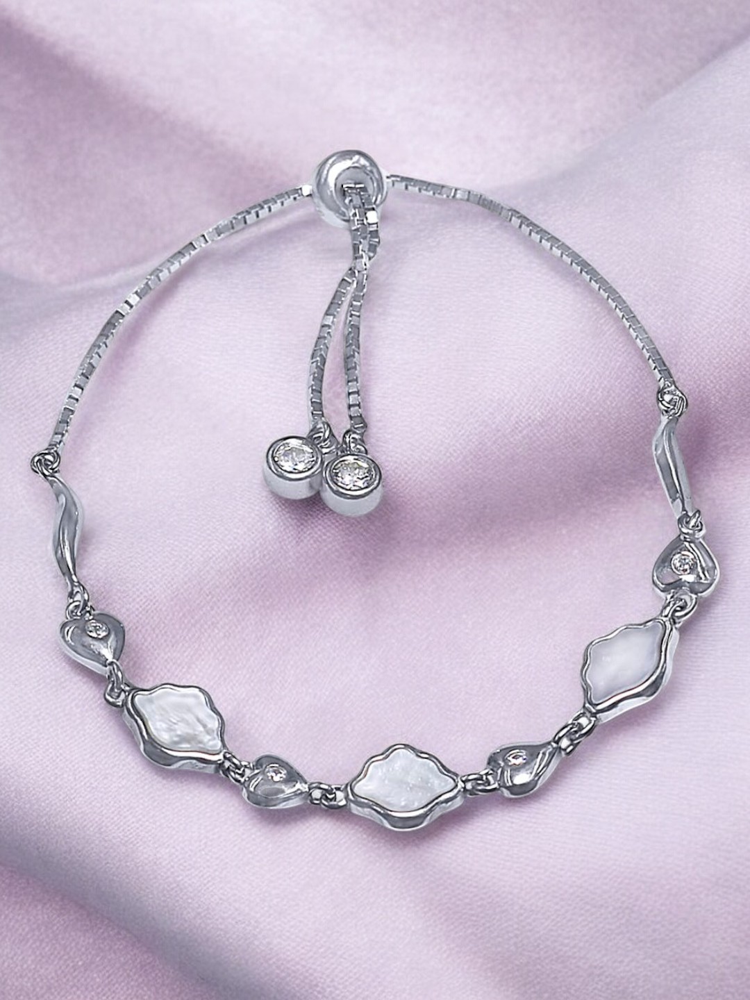 

Taraash Women Sterling Silver Cubic Zirconia Cuff Bracelet