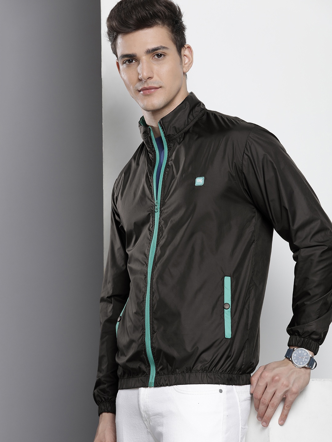 

The Indian Garage Co Men Windcheater Sporty Jacket, Black