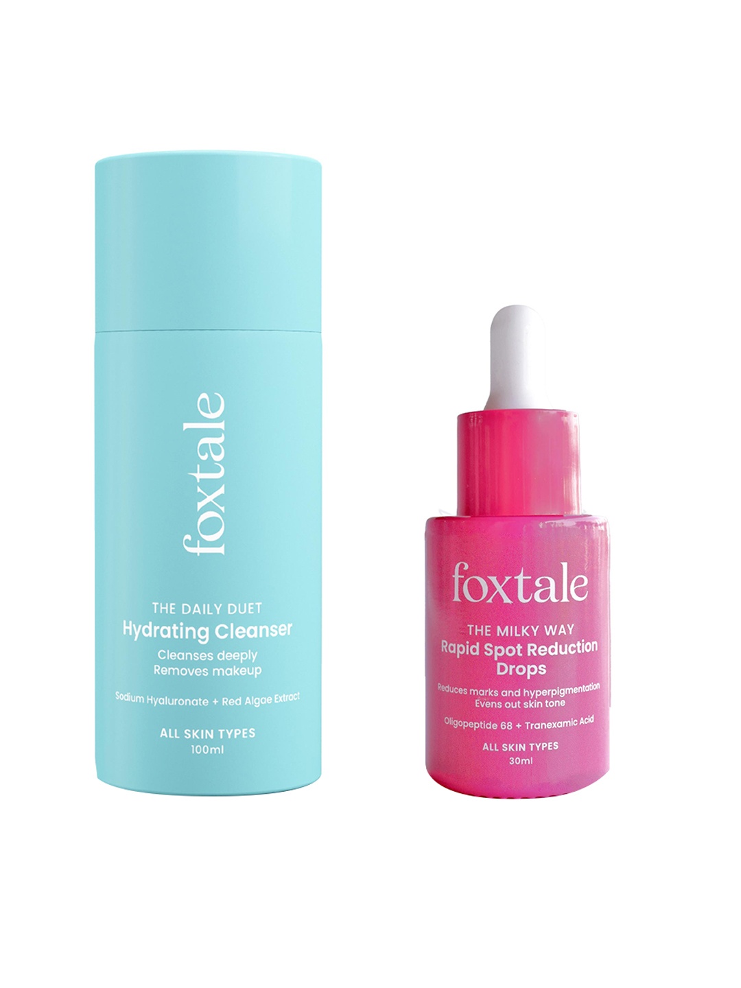 

FoxTale Rapid Spot Reduction Drops 30 ml & The Daily Duet Cleanser 100 ml, Na