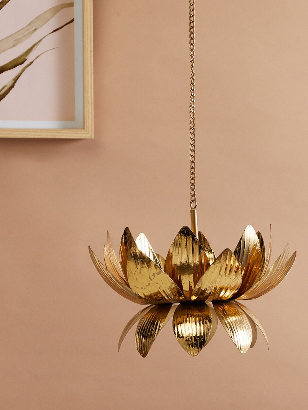 

Home Centre Rylee Gold-Toned Iron Lotus Wall Hanging Accent