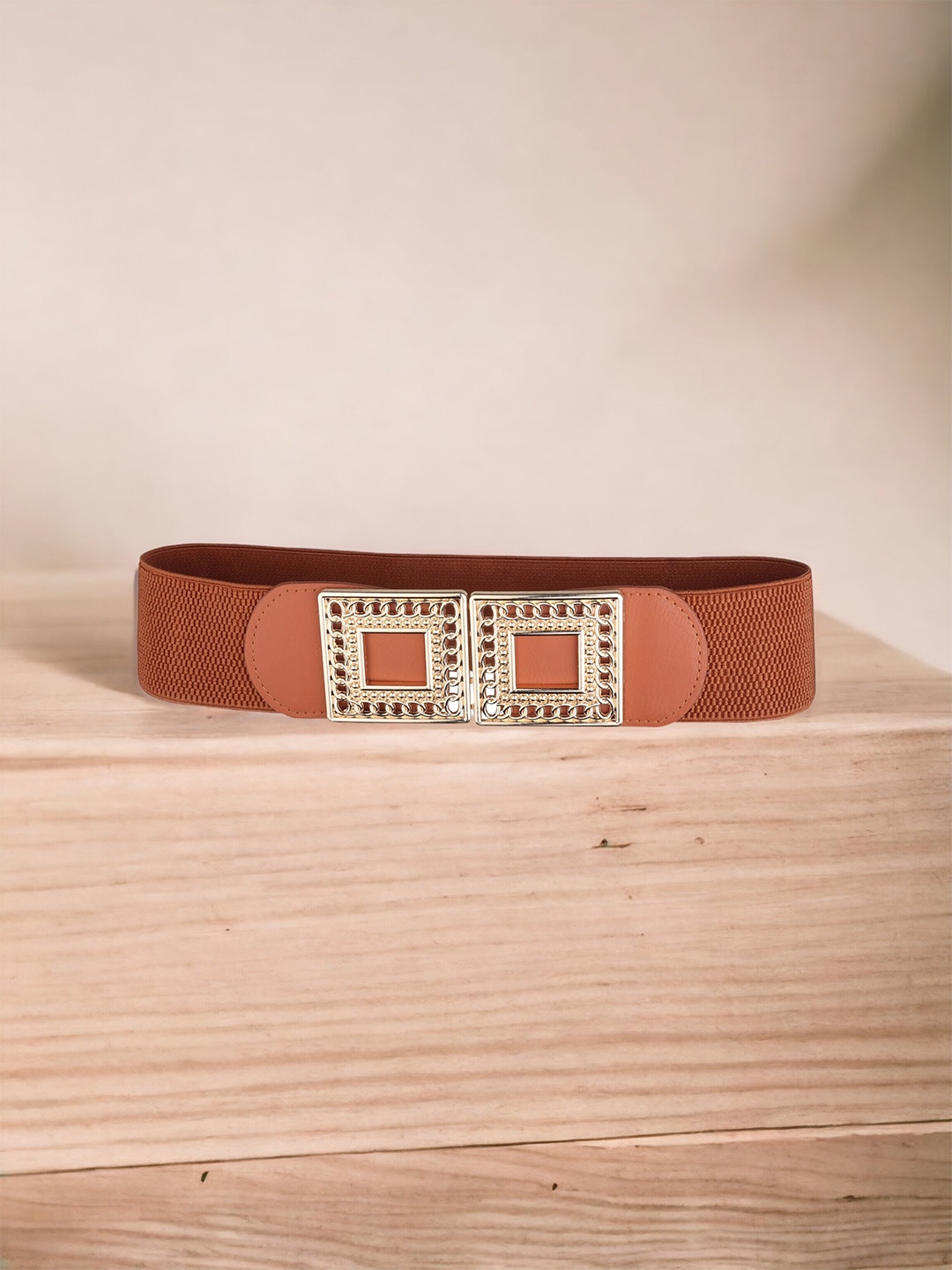 

ZORO Women Interlock Textured Belt, Tan