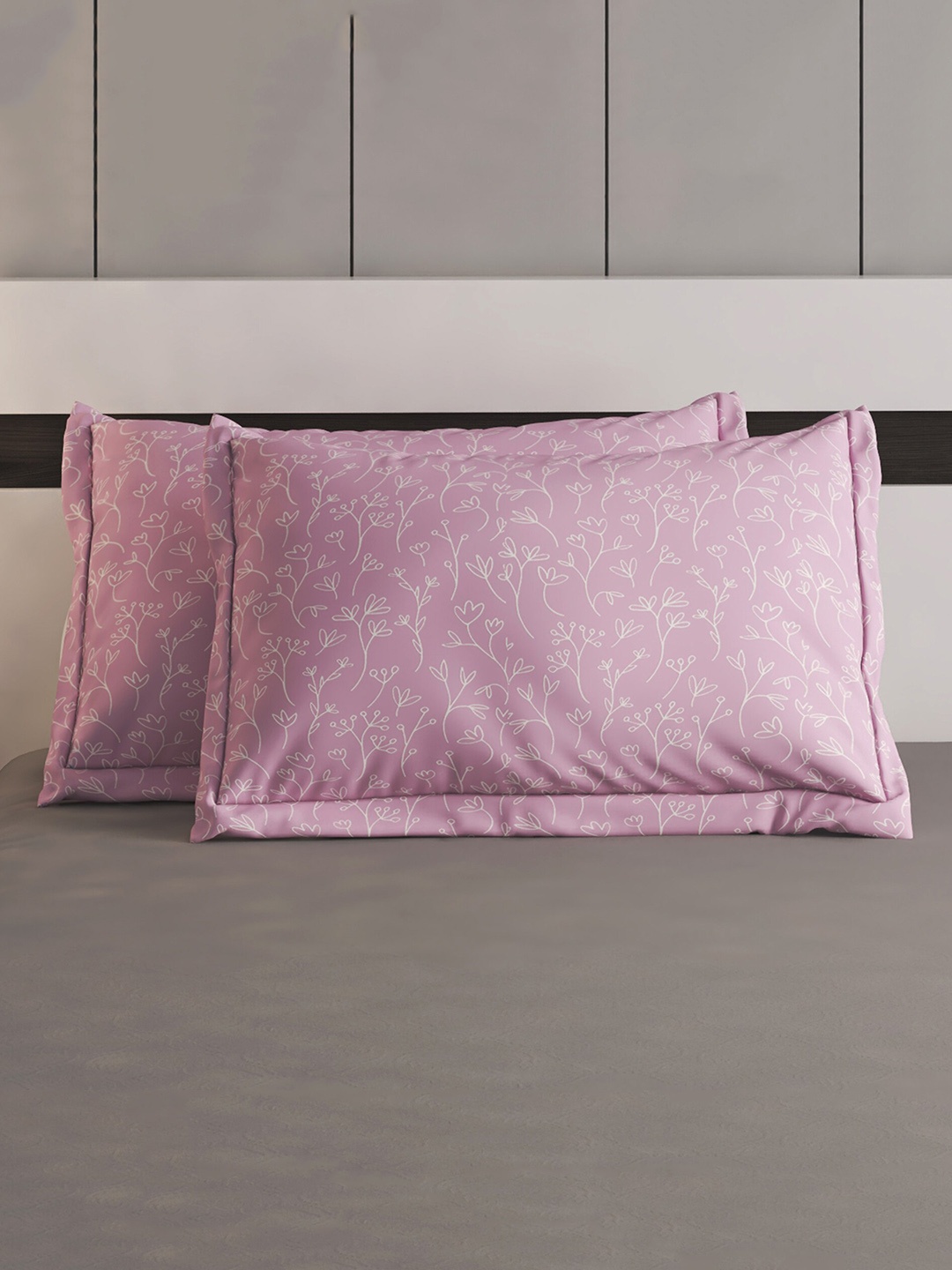 

Home Centre Color Refresh Pink & White 2-Pieces Floral Printed Cotton Pillow Covers