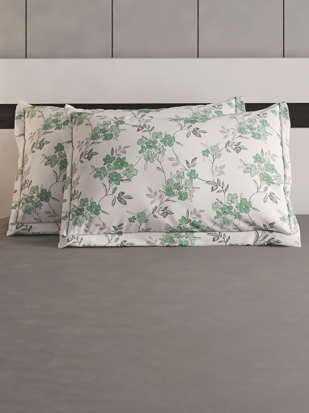 

Home Centre Colour Refresh White & Green 2-Pieces Printed Cotton Pillow Covers