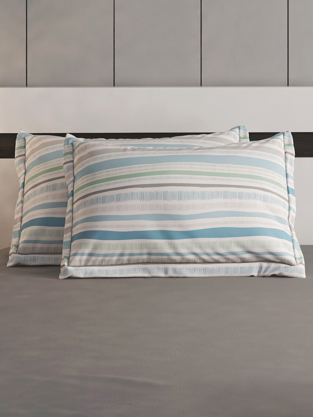 

Home Centre Colour Refresh Blue & White 2-Pieces Printed Cotton Pillow Covers
