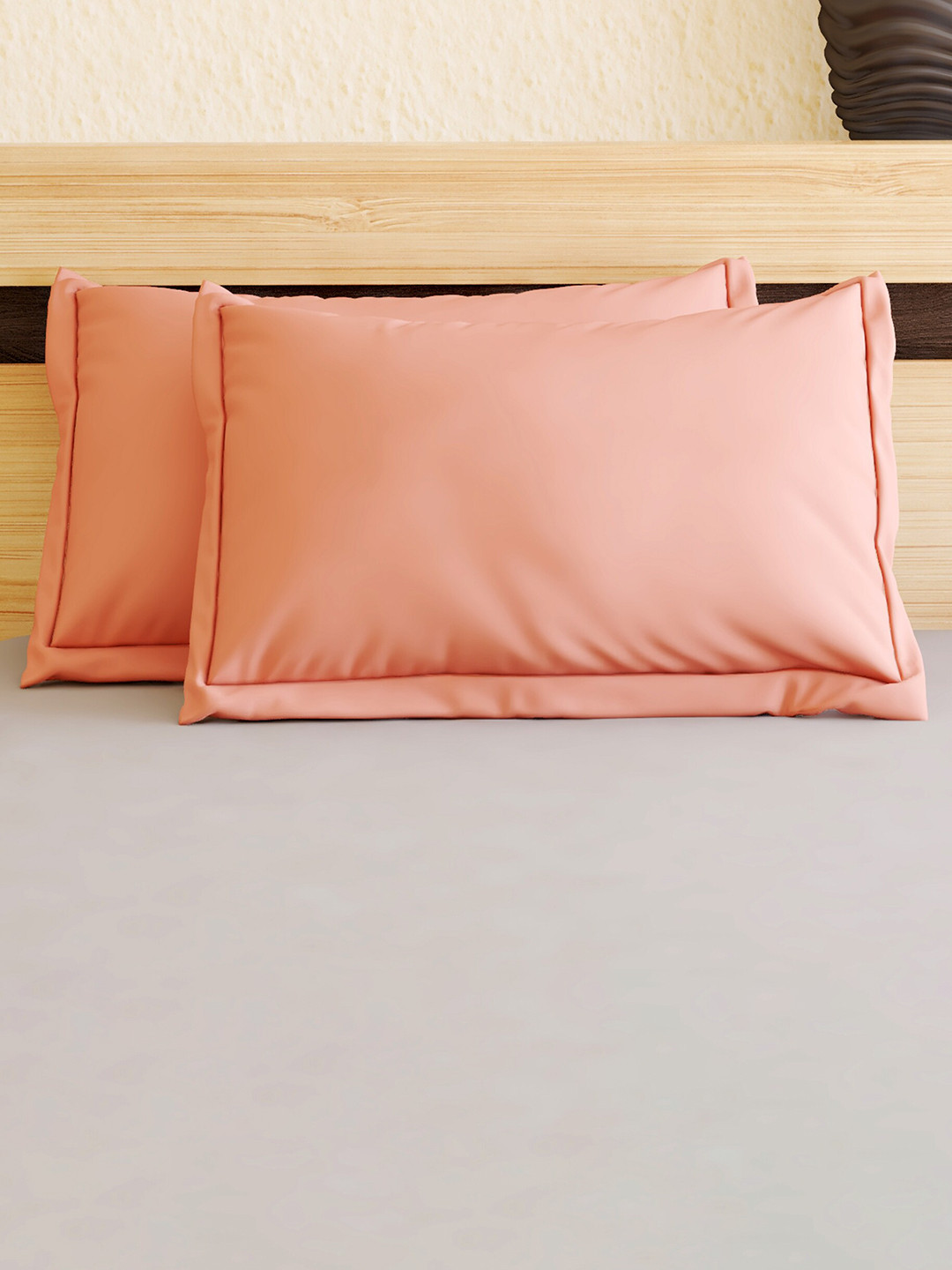 

Home Centre Hello Spring Peach-Colored 2-Pieces 146 TC Cotton Pillow Covers