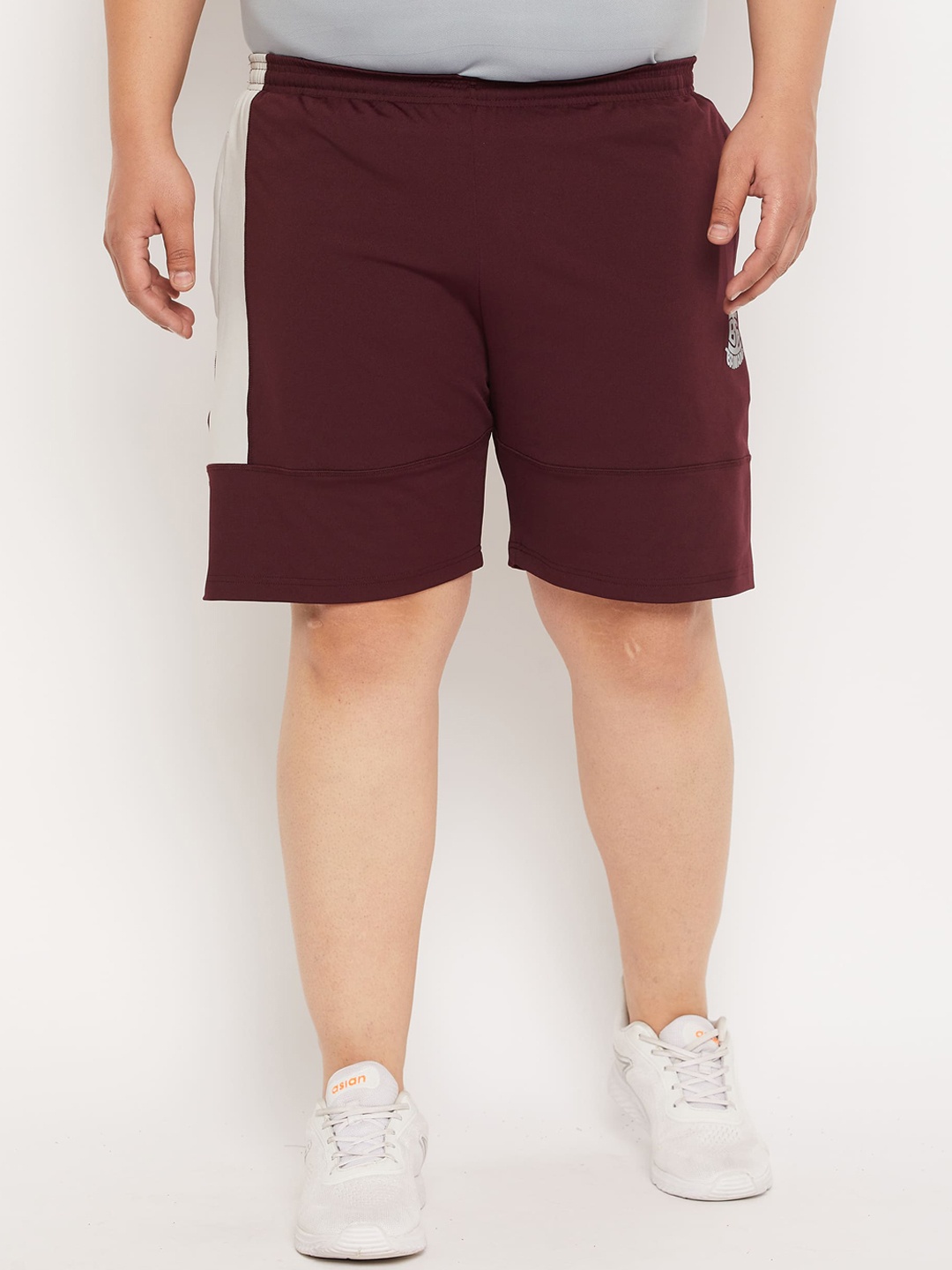 

bigbanana Plus Size Men Antimicrobial Maroon Sports Shorts