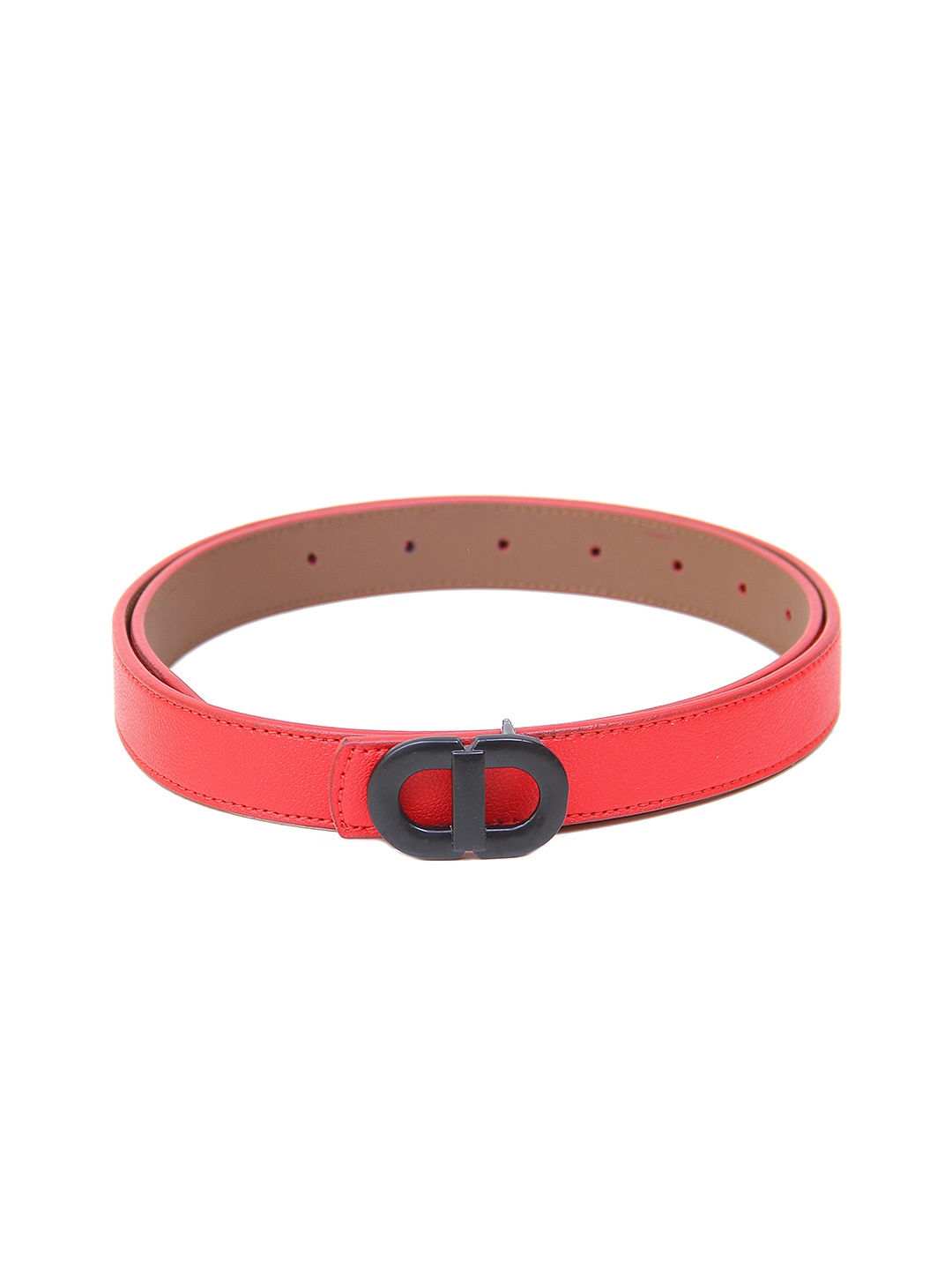 

Calvadoss Women Textured Push-Pin Closure Belt, Red