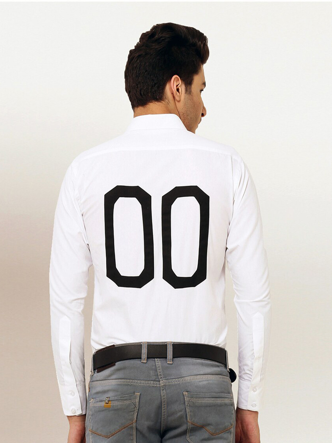 

Shaftesbury London Typography Printed Classic Fit Slim Fit Oxford Formal Shirt, White