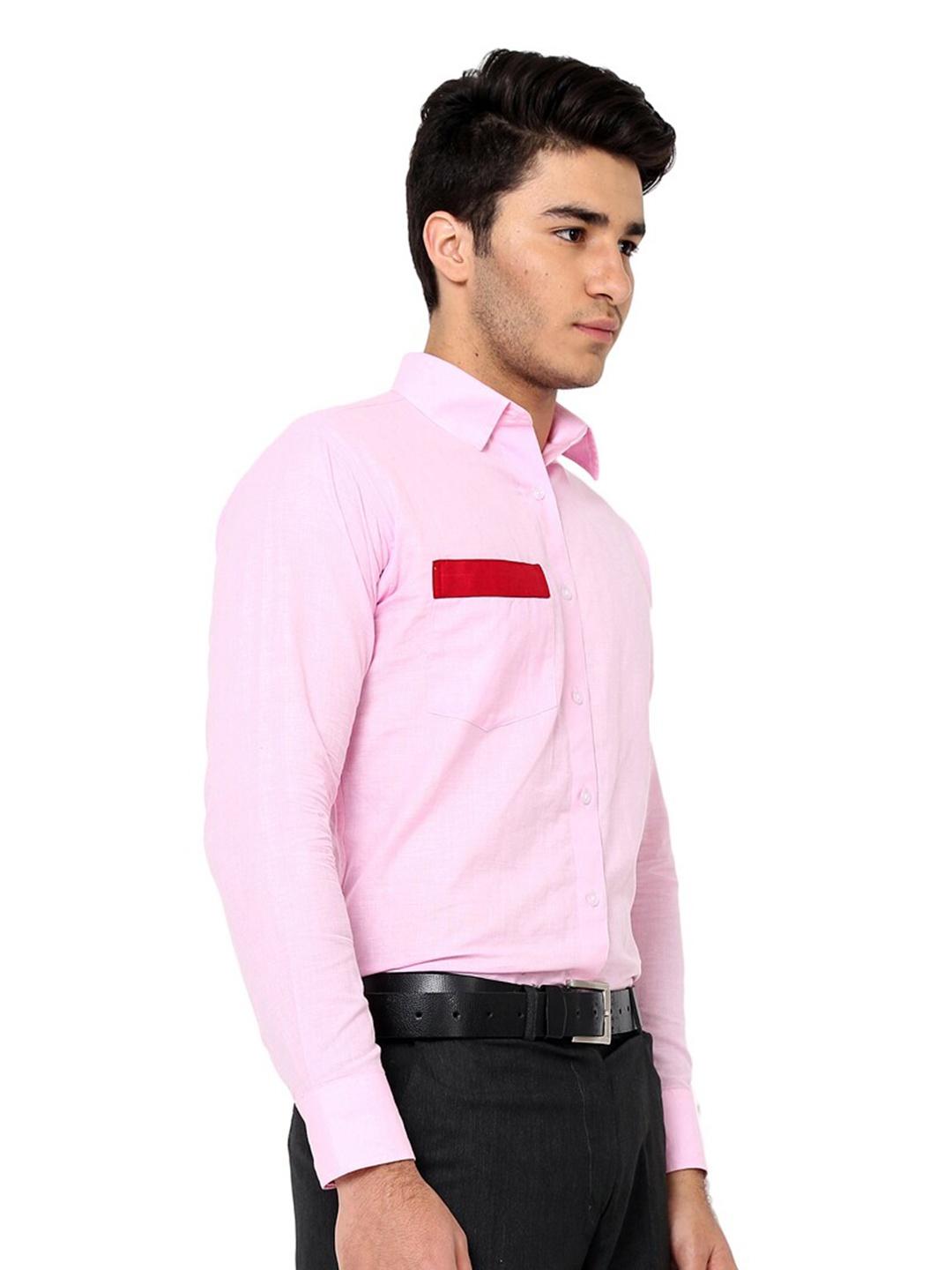 

Shaftesbury London Spread Collar Classic Slim Fit Sheer Cotton Formal Shirt, Pink