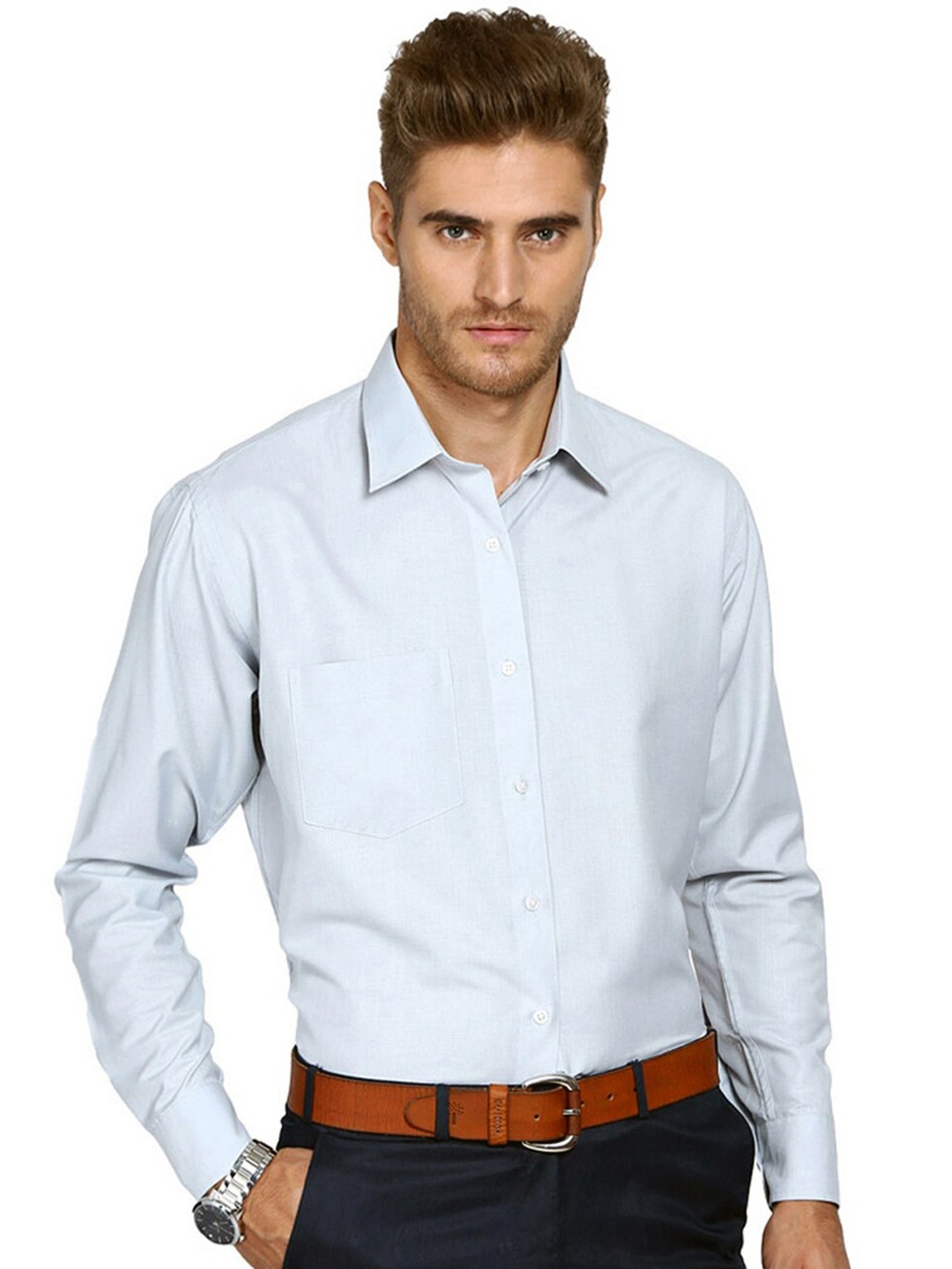 

Shaftesbury London Classic Slim Fit Cotton Formal Shirt, Grey