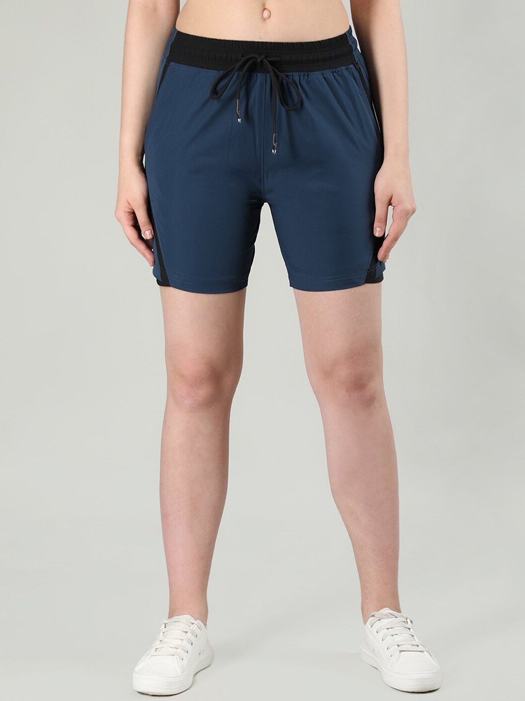 

CHKOKKO Women Mid Rise Knitted Training & Gym Sports Shorts, Teal