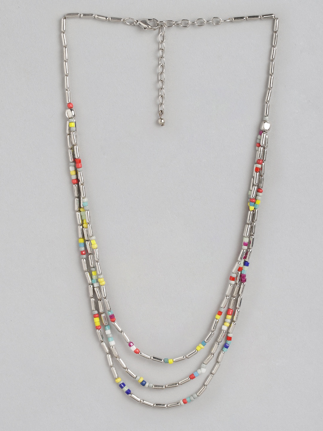 

RICHEERA Beaded Layered Necklace, Silver