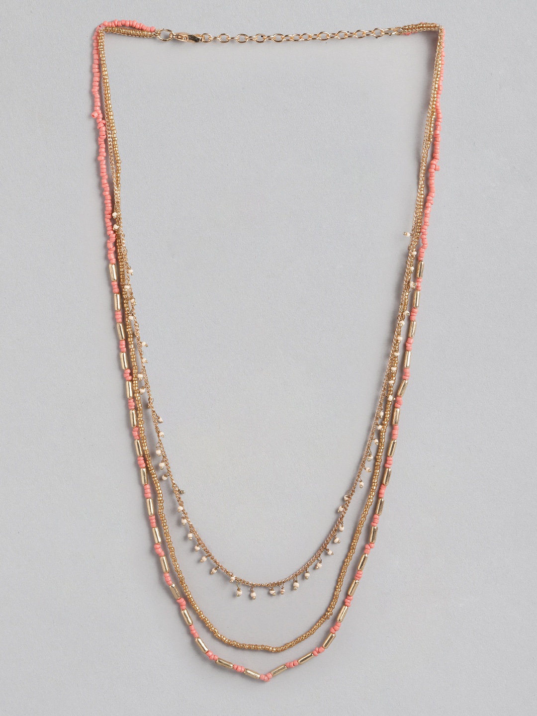 

RICHEERA Gold-Plated Layered Necklace, Peach