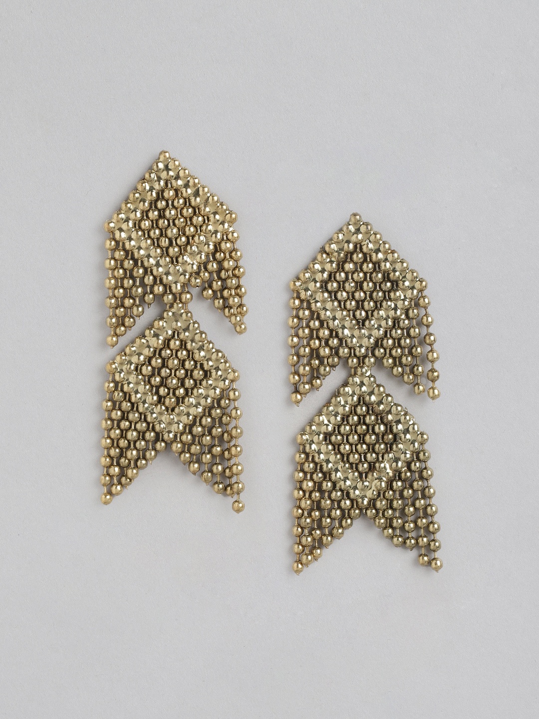 

RICHEERA Geometric Gold-Plated Drop Earrings