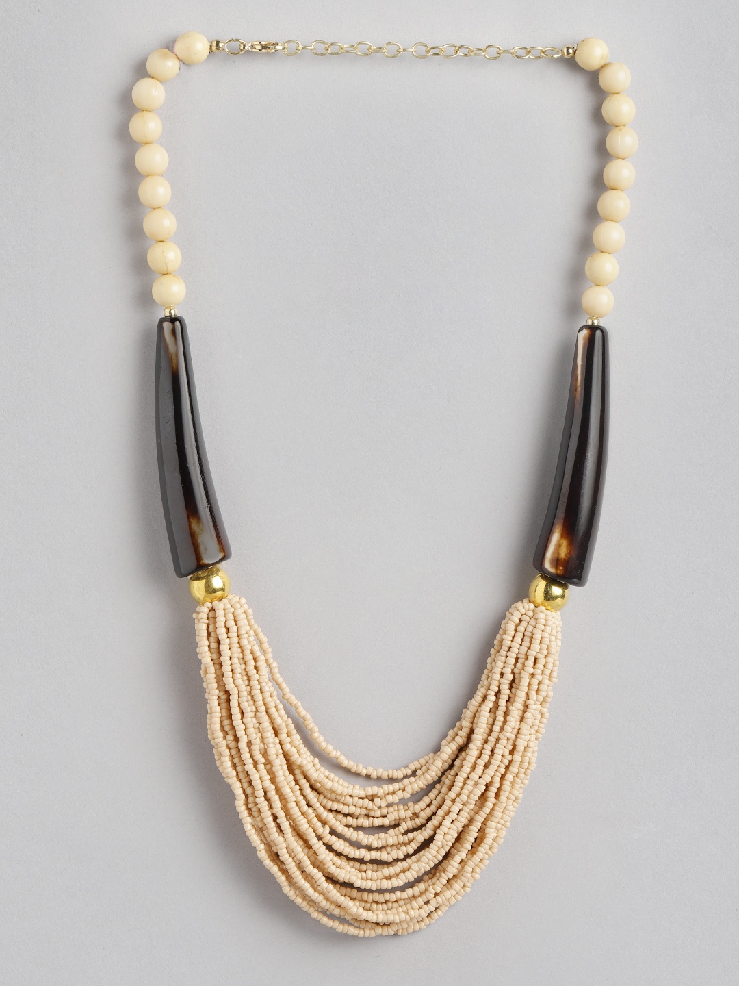 

RICHEERA Beaded Layered Necklace, Brown