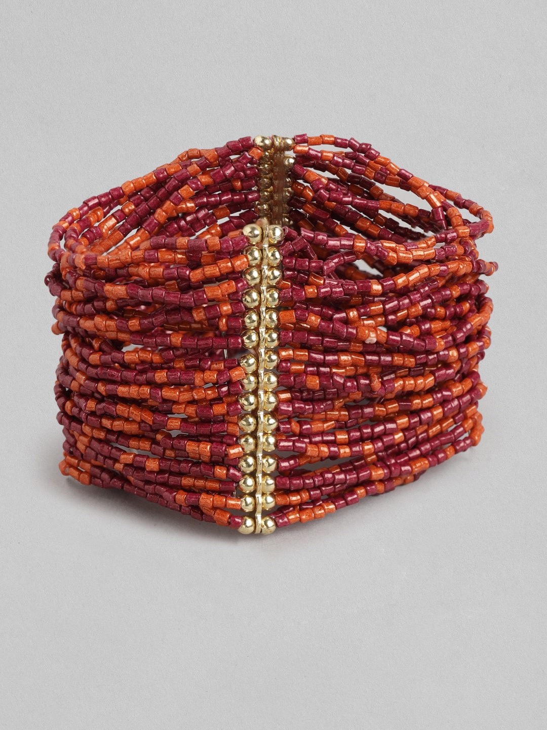 

RICHEERA Women Layered Gold-Plated Bracelet, Red