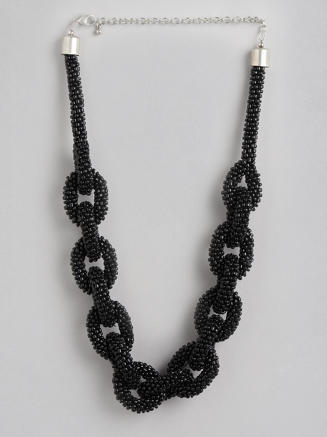 

RICHEERA Beaded Link Necklace, Black