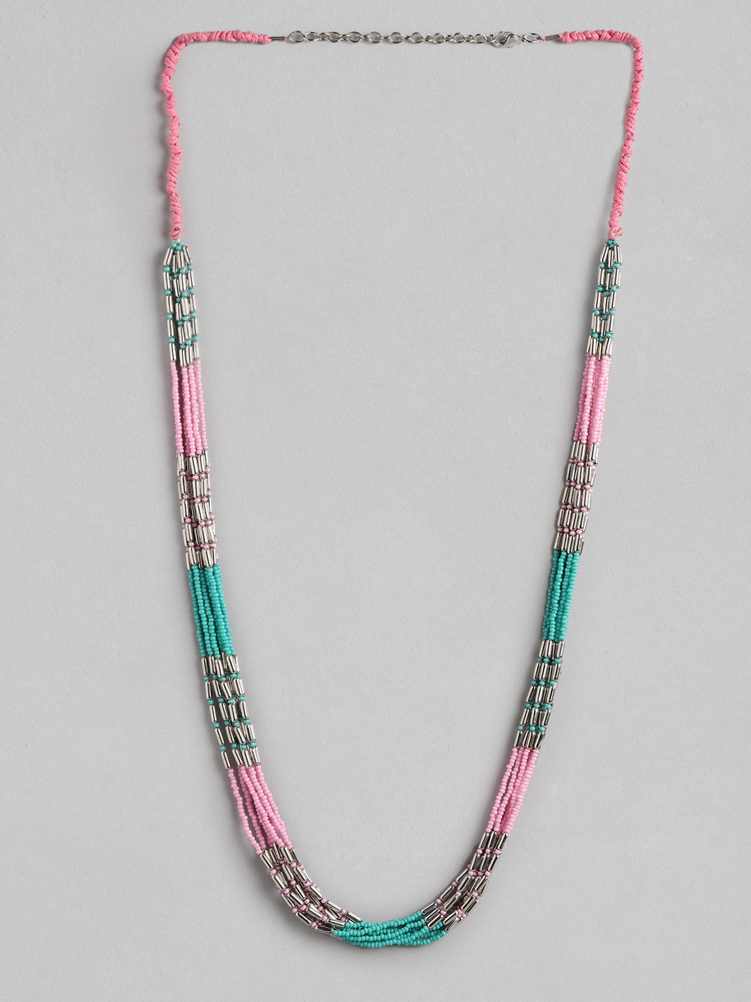 

RICHEERA Beaded Layered Beaded Necklace, Pink