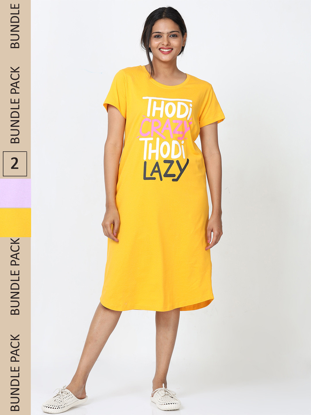 

9shines Label Yellow Printed Nightdress