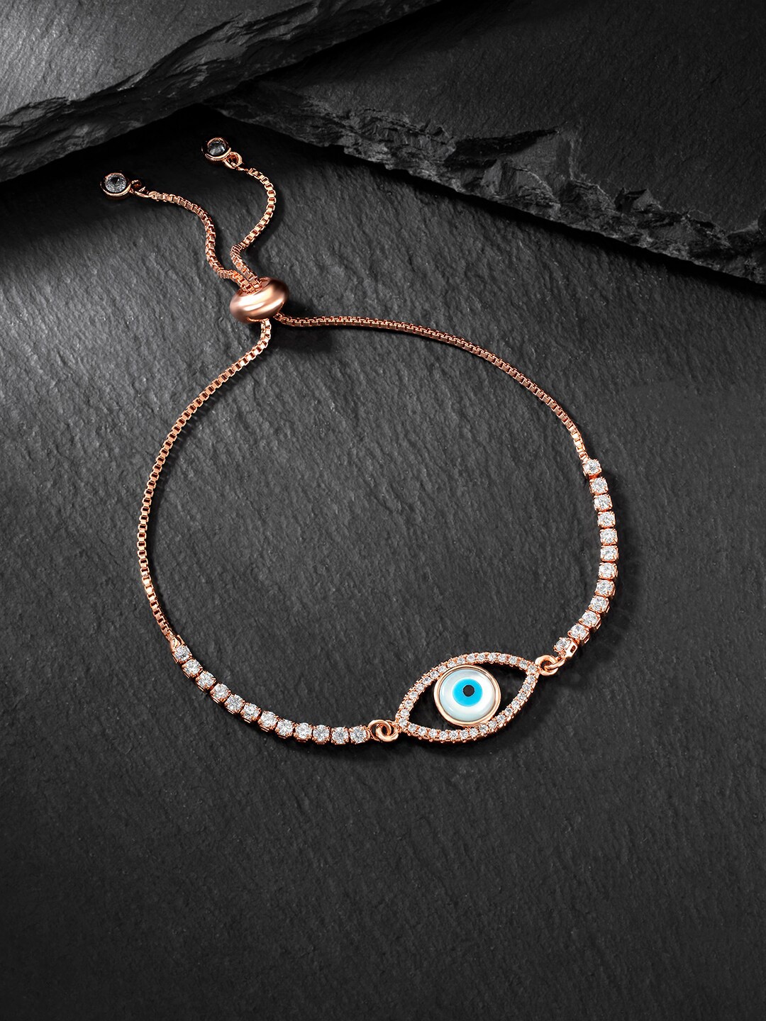 

Peora Cubic Zirconia Rose Gold-Plated Charm Bracelet