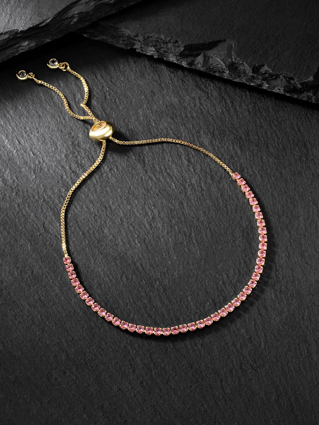 

Peora Cubic Zirconia Gold-Plated Charm Bracelet