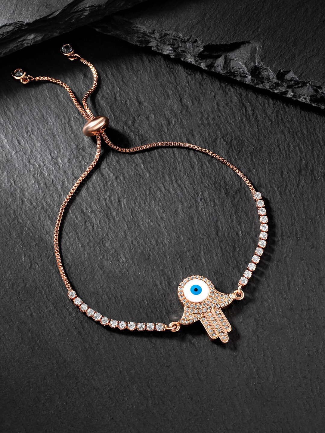 

Peora Cubic Zirconia Rose Gold-Plated Charm Bracelet