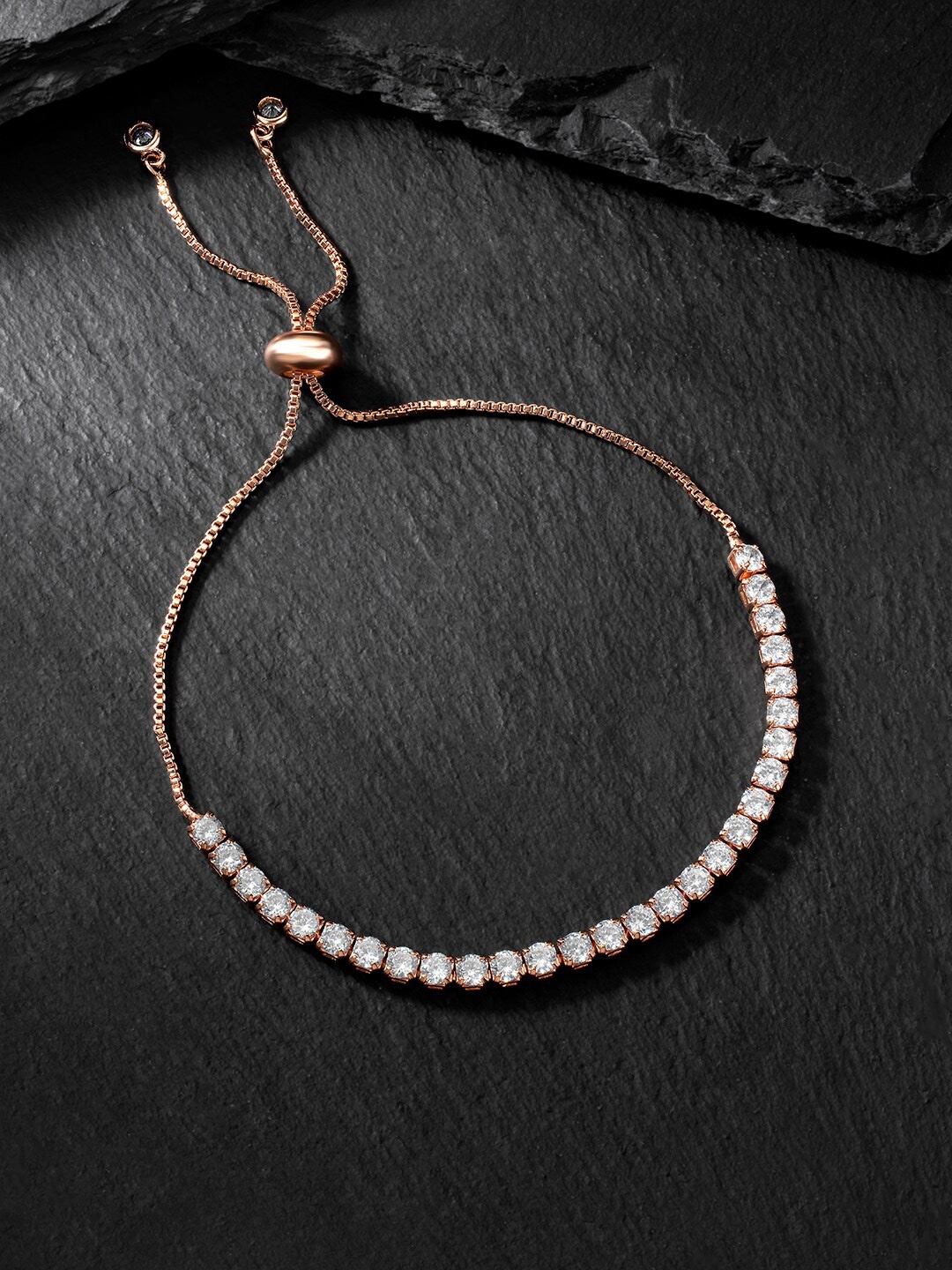 

Peora Cubic Zirconia Rose Gold-Plated Charm Bracelet