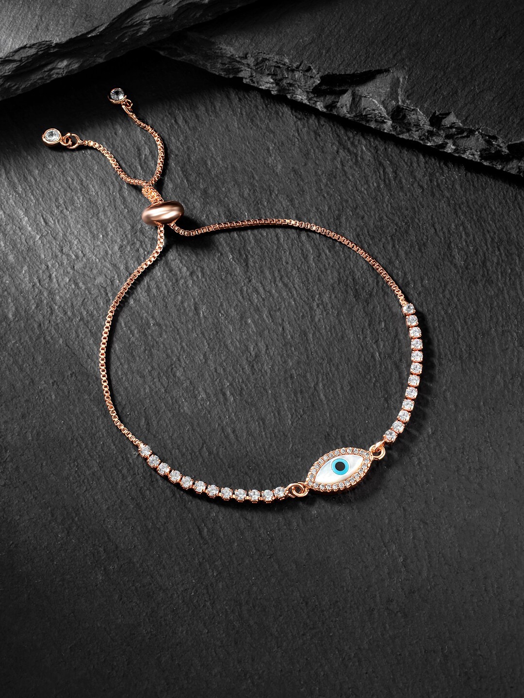 

Peora Cubic Zirconia Rose Gold-Plated Charm Bracelet