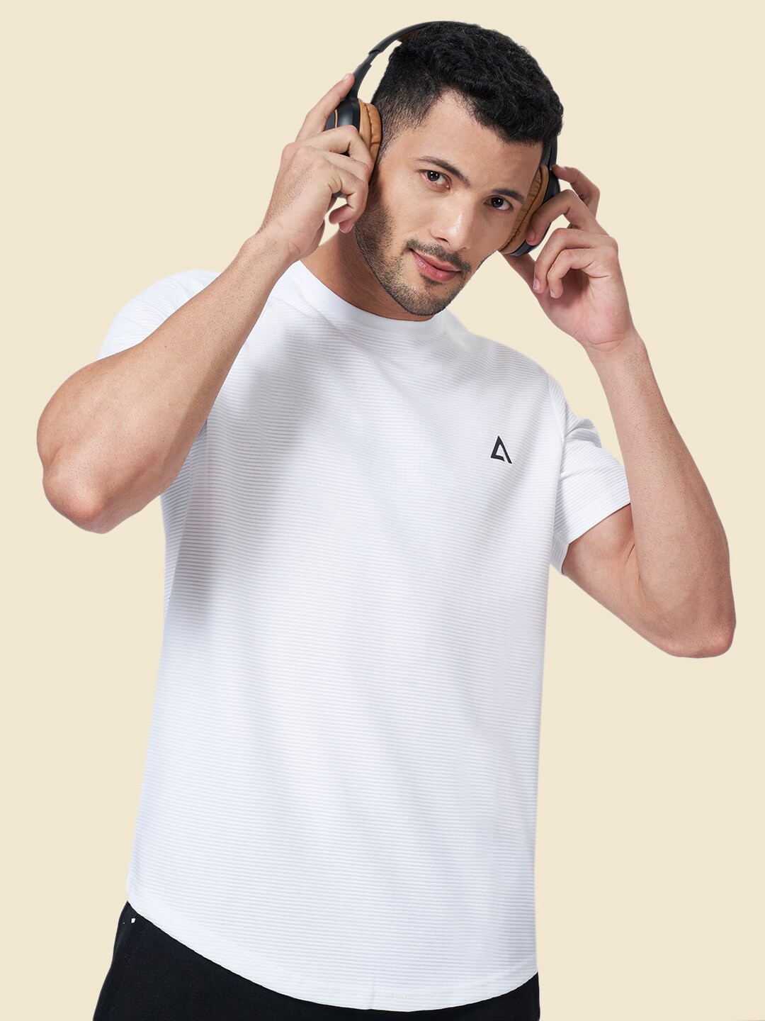 

Street Armor by Pantaloons Self Designed Casual Cotton T-shirt, White