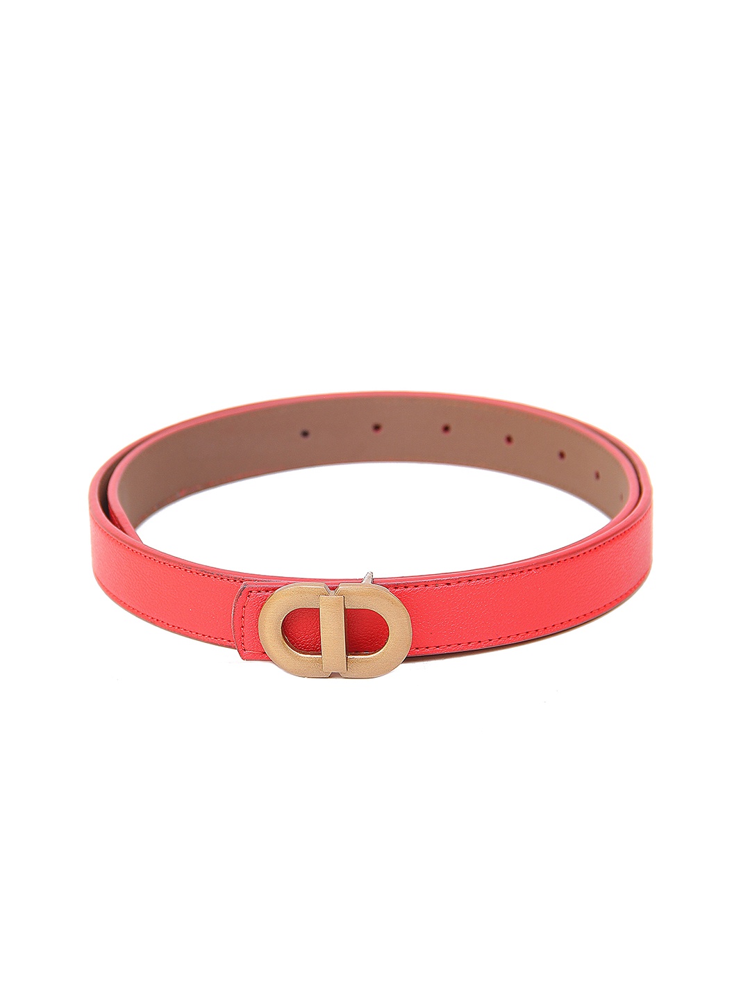 

Calvadoss Women Slim Push-Pin Belt, Red