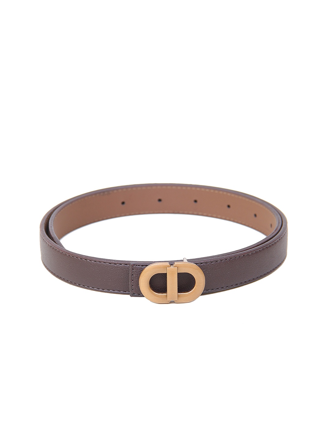 

Calvadoss Women PU Belt With Push Pin Closure, Brown