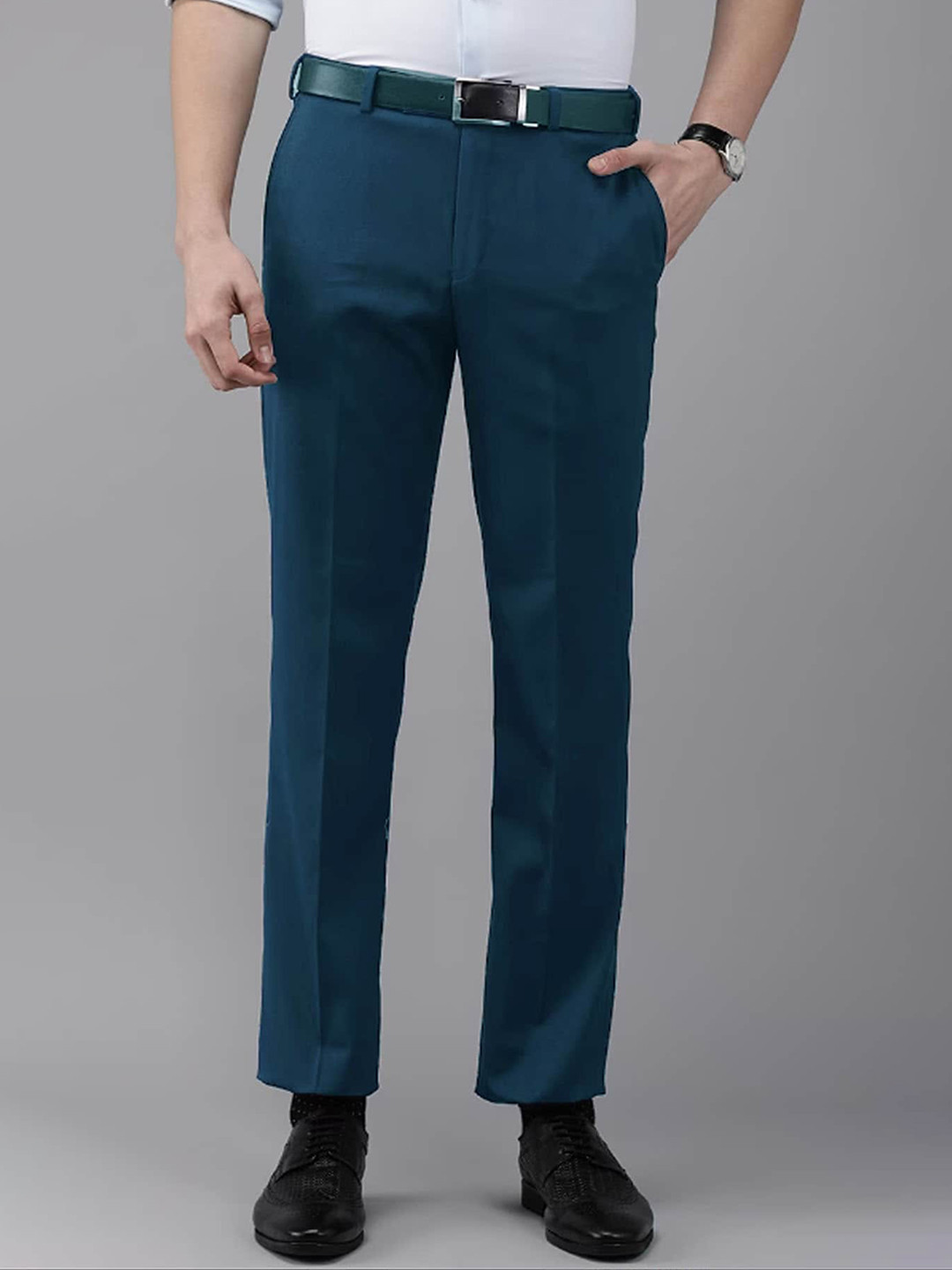 

AD & AV Men Easy Wash Formal Trousers, Teal
