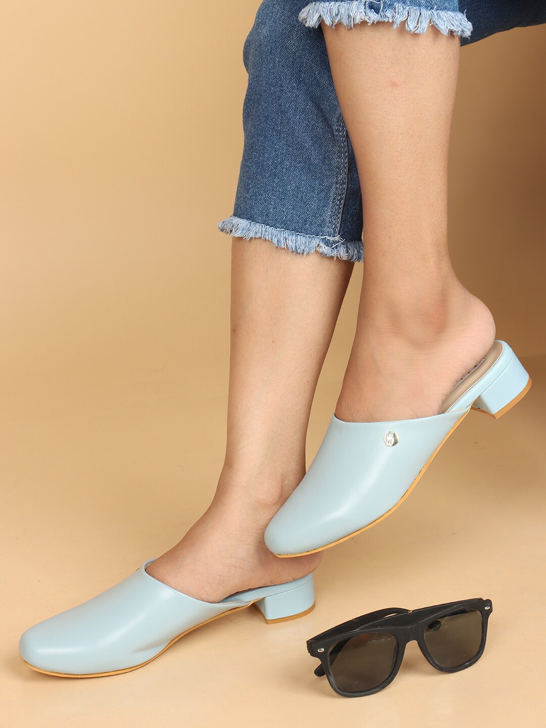 

ELLE Casual Block Mules, Blue