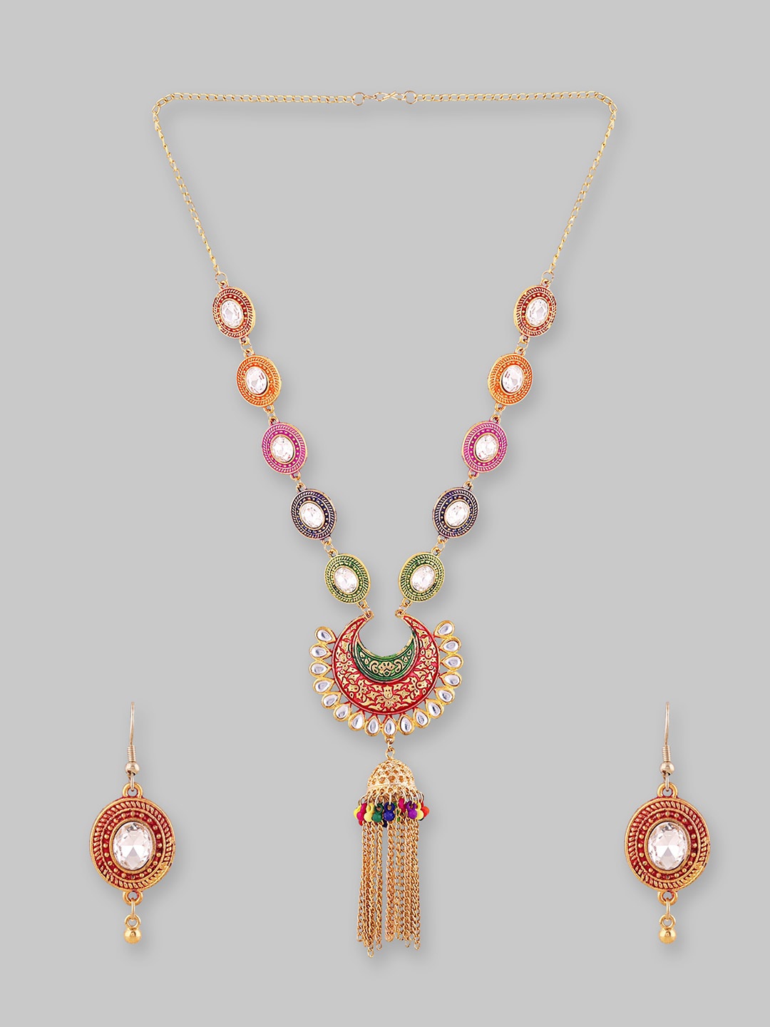 

Samridhi DC Gold-Plated Crystal Studded Jewellery Set