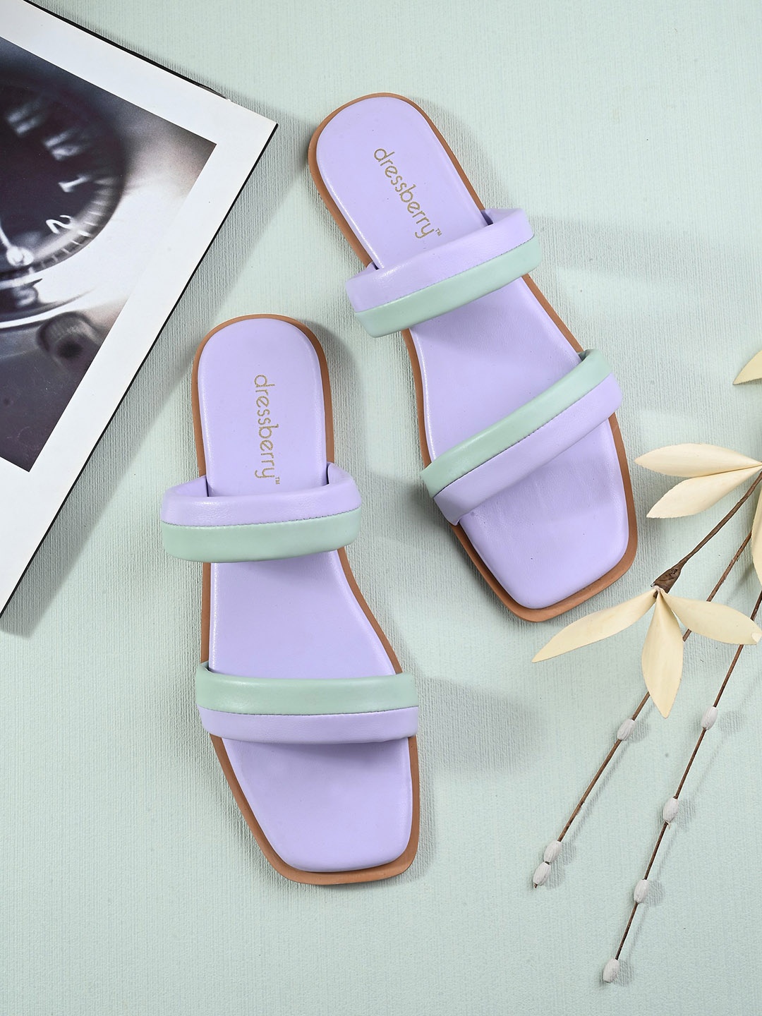 

DressBerry Women Colourblocked Open Toe Flats, Lavender