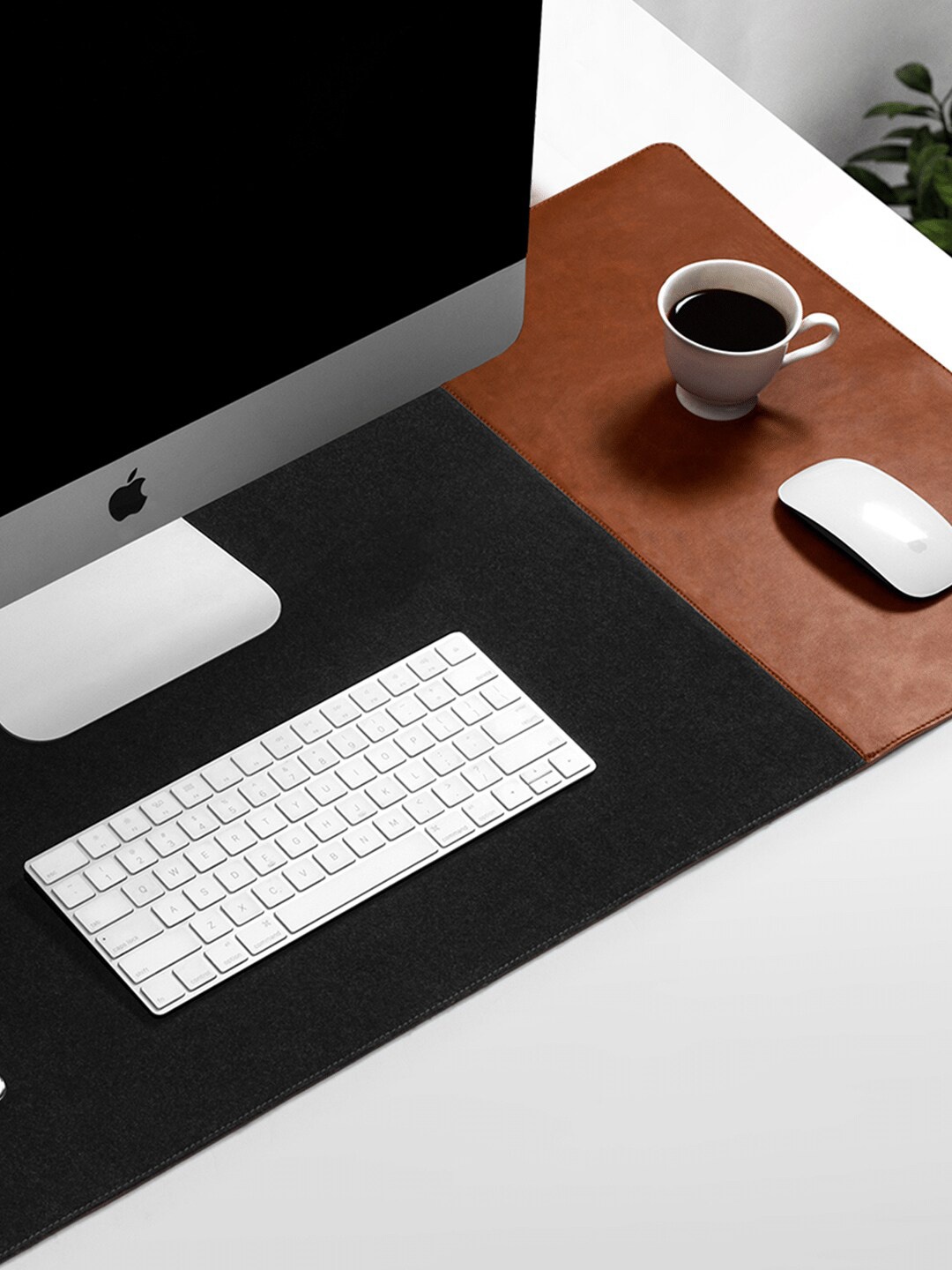 

DailyObjects 2-Pcs Grey & Brown Turf 2.0 Felt Desk Mat & Vegan Leather Mouse Pad