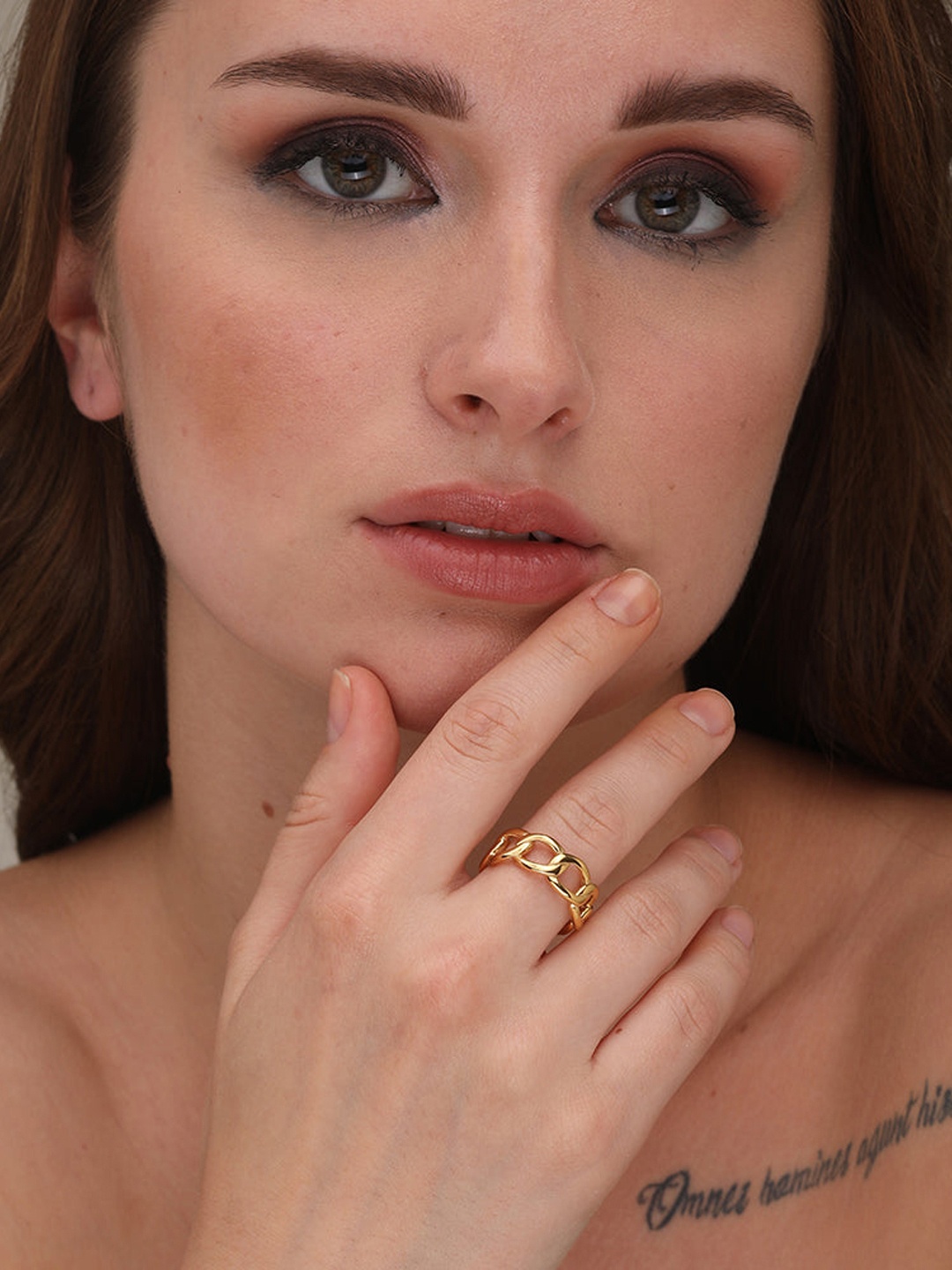 

PALMONAS 18KT Gold-Plated Adjustable Finger Ring