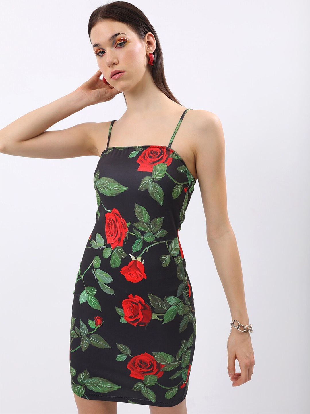 

KETCH Floral Print Bodycon Dress, Black