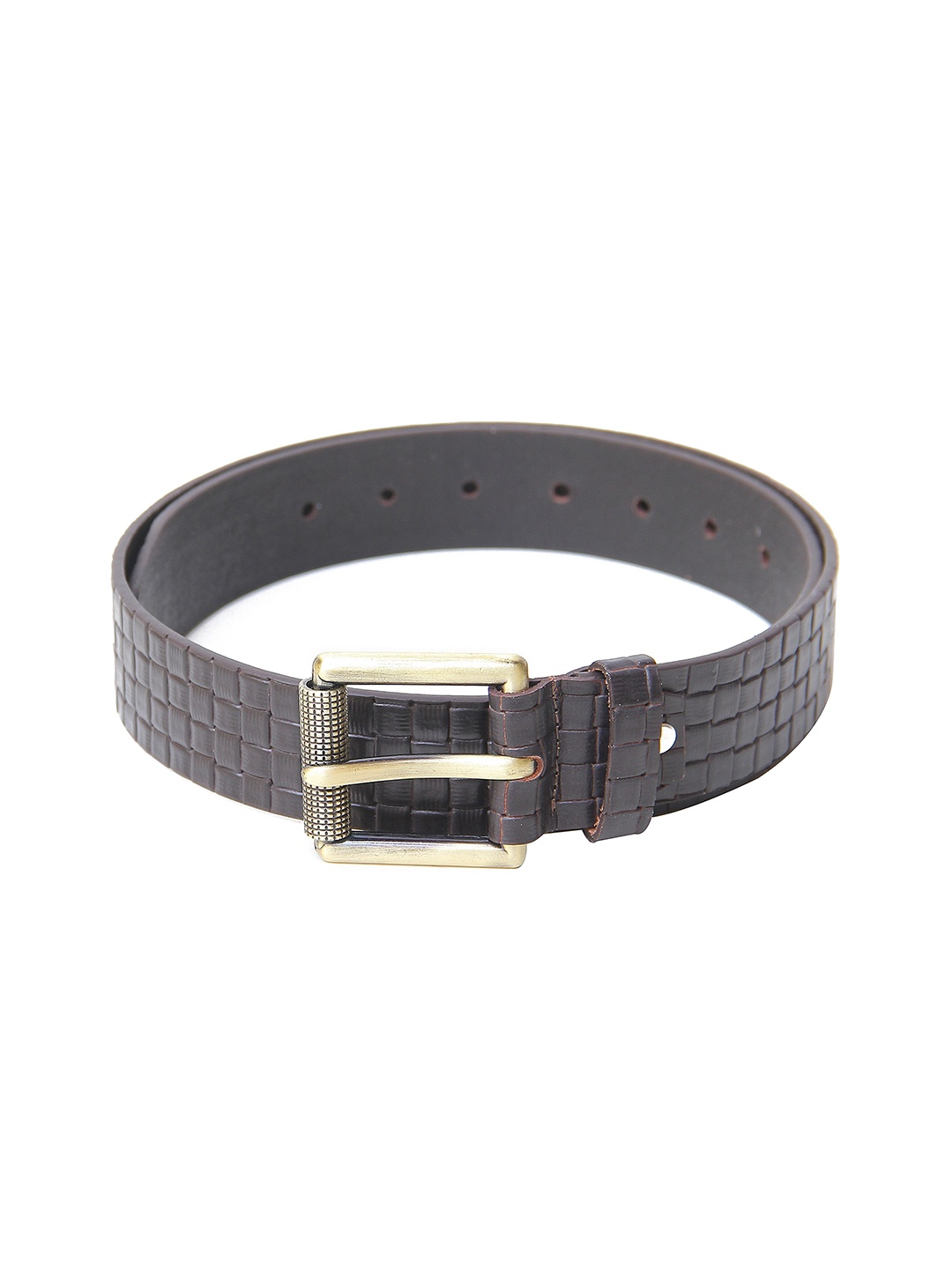 

Calvadoss Men Textured Leather Belt, Brown