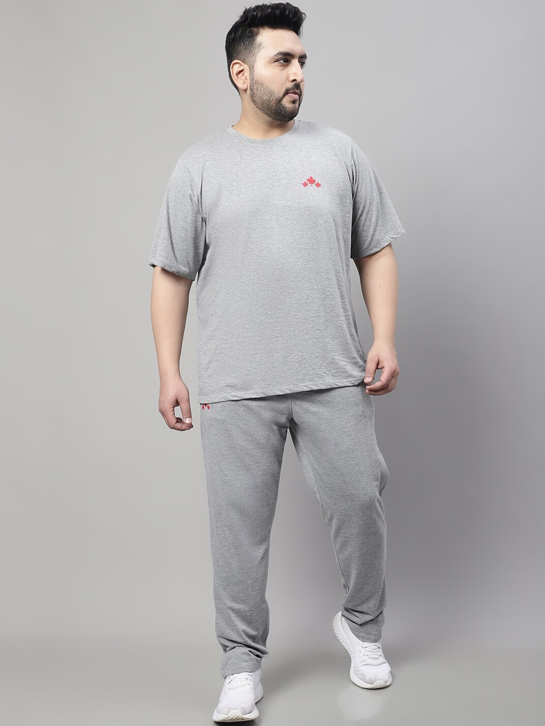 

Rute Plus Size High Rise Cotton Tracksuit, Grey